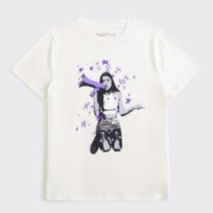 abercrombie kids girls oversized olivia rodrigo graphic tee